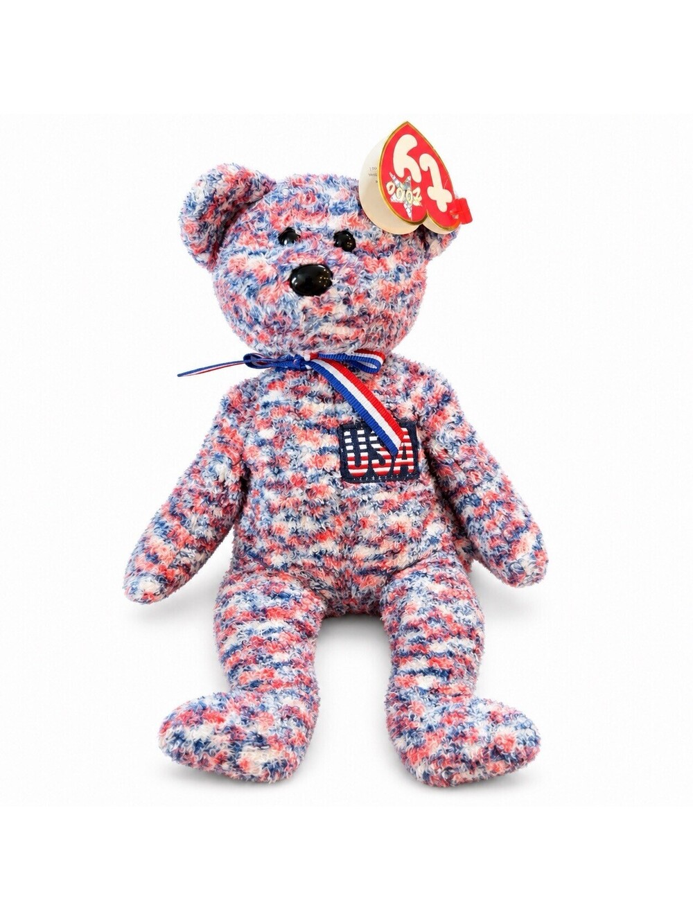 🧸 TY Beanie Babies USA Bear – Red White & Blue Patriotic Plush With Tag